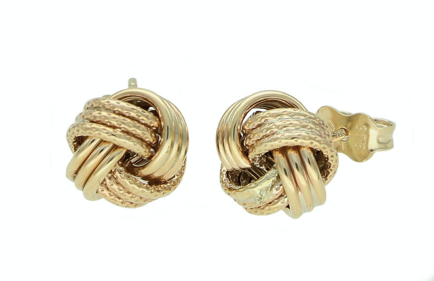 Złote kolczyki damskie 375 plecionka wkrętki KL 4600 375.jpg